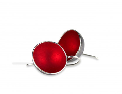 Designschmuck Ohrhänger Becherling 1 Becher rund rot Silber geschwärzt scaled 416x319 - Ohrhänger 'Becherling' mit einem farbigen Becher