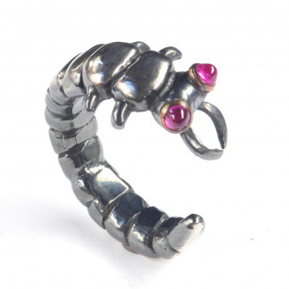 Schmuck vom Goldschmied kaufen Silber Ring Libellenlarve mit Rubin 324x324 - Ring "Sakura" aus vergoldetem Silber mit großer Zuchtperle